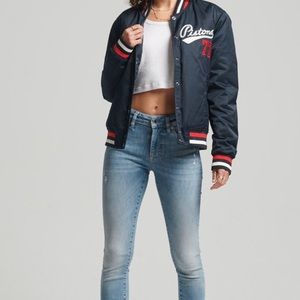Superdry Varsity Bomber Jacket, relaxed fit, vintage style